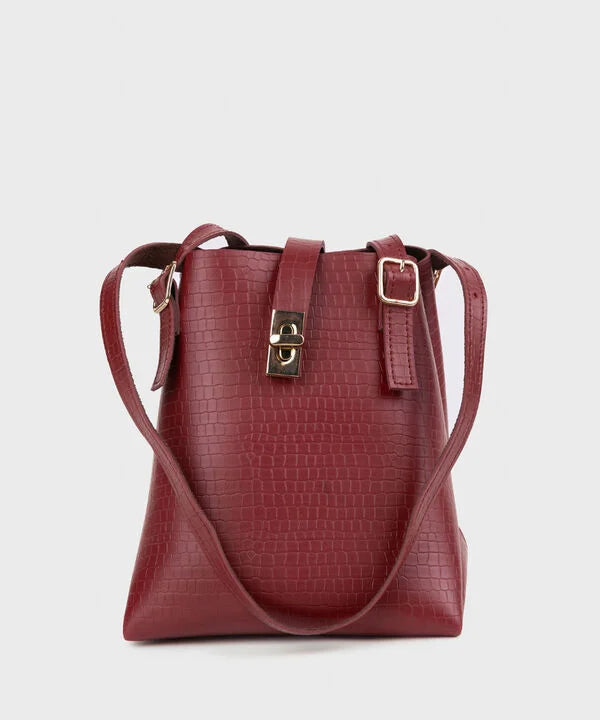 Maroon Top Handle Bag
